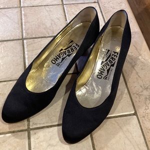 Ferragamo Satin Pumps, size 7 AA.
